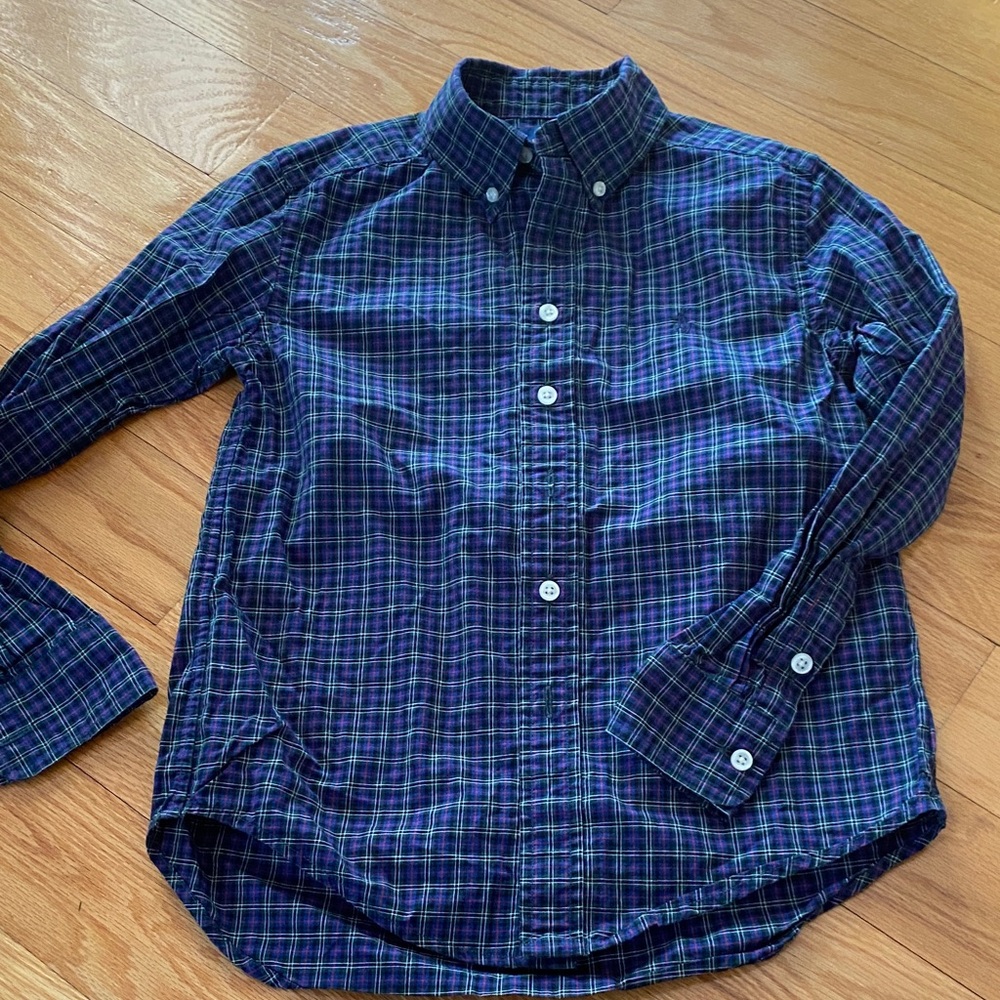 Ralph Lauren Navy and Green Plaid Shirt
